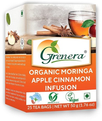 Grenera Moringa Apple, Cinnamon Herbal Tea Bags Box(25 Bags)