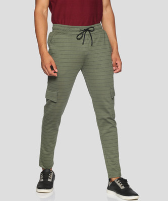 CAMPUS SUTRA Striped Men Olive Track Pants