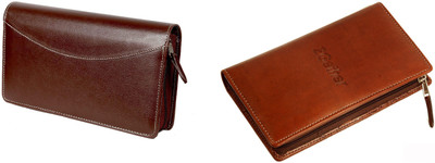 Sukeshcraft Combo Offer Cheque Book Passport Holder(Brown)