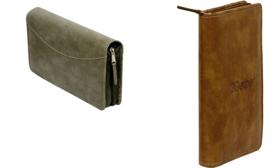 Sukeshcraft Combo Cheque Book Holder +Passport Holder for 4(Brown)