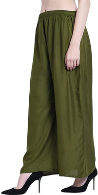 Kanna Fabric Regular Fit Women Green Trousers