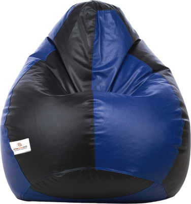 STAR XXL Tear Drop Bean Bag Cover  (Without Beans)(Black, Blue)