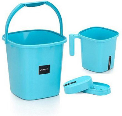 PRAGATI SALES Bathroom Set Combo With UNBREAKABLE 25 L Bucket and Mug 1.5 L and Shop cash 25 L Polypropylene Bucket(Blue)