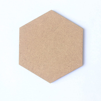 DI-KRAFT Hexagon Reversible Medium Density Fibreboard Coaster Set(Pack of 12)