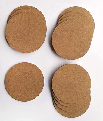 DI-KRAFT Round Reversible Wood Coaster Set(Pack of 12)