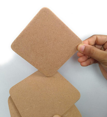 DI-KRAFT Square Reversible Wood Coaster Set(Pack of 12)