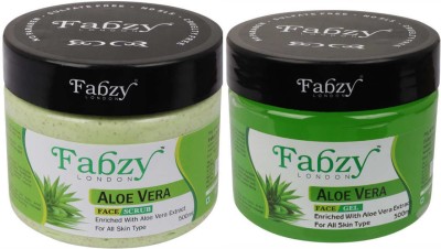 fabzy London AloeVera Scrub 500 ml + Aloevera Gel 500 ml ( Pack Of 2 x 500 ml )(2 Items in the set)