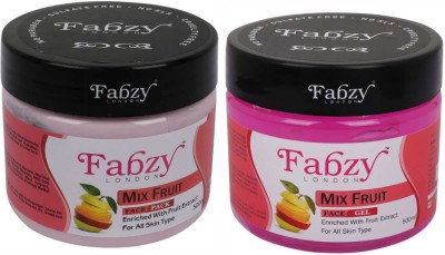 fabzy London Mix-Fruit Face Pack 500 ml + Mix-Fruit Gel 500 ml ( Pack Of 2 x 500 ml )(2 Items in the set)