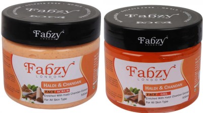 fabzy London Haldi And Chandan Scrub 500 ml + Haldi And Chandan Gel 500 ml ( Pack Of 2 x 500 ml )(2 Items in the set)