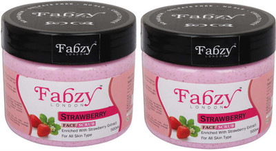 fabzy London Strawberry Scrub, 500 ml x 2 ( Combo Of 2 pc x 500 ml )(2 Items in the set)