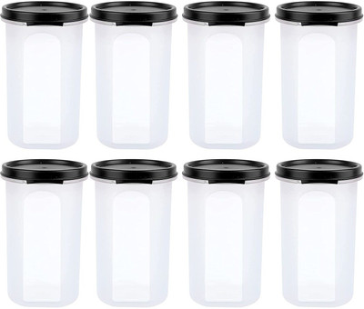 Cutting EDGE Plastic Utility Container  - 585 ml(Pack of 8, Black)
