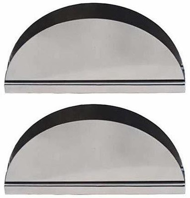 PEACHBERRY 2 Compartments Stainless Steel D Shape Napkin Holder(Silver)