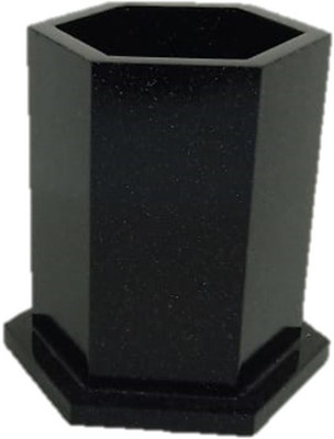 Royal multi art 1 Compartments wooden pen stand(Black)