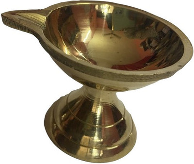 Sri Prajna Pooja Brass Table Diya(Height: 3.5 inch)