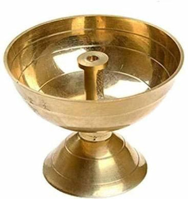 SHRI ANAND Pure Brass paro pyali Kamal Akhand Diya Deepak puja Diya Best for Home & Office Decoration Table Diya Brass Table Diya(Height: 1 inch)