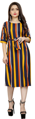 maruti fab Women A-line Multicolor Knee Length Dress