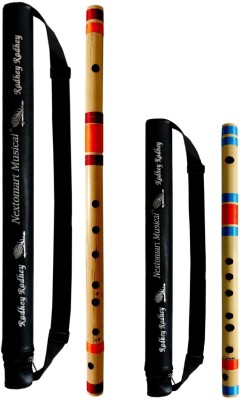 NEXTOMART Musical Combo Flutes A Sharp (22 Inch) & F Natural (14 Inch) Bamboo Flute Bansuri with Flute Carry Bag Free Bamboo Flute(55.88 cm)