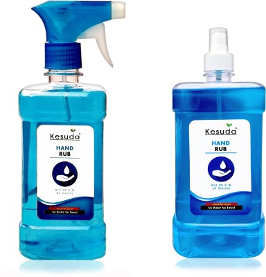 KESUDA 1 liter advanced alcohol based hand sanitizer spray with 1 liter mist spray(1L+1L) Hand Rub Bottle(2 x 1 L)