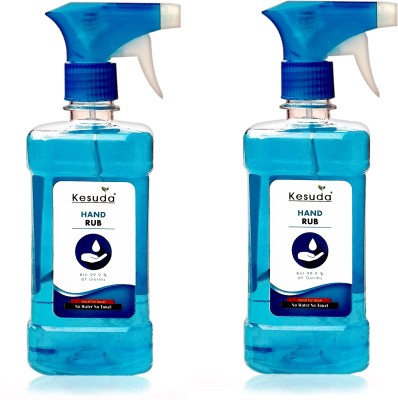 KESUDA 1 liter advanced alcohol based hand sanitizer spray with 1 liter spray(1L+1L) Hand Rub Bottle(2 x 1 L)