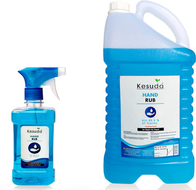 KESUDA 500ml advanced alcohol base hand sanitizer spray with 5 liter(5L+500ml) Hand Rub Can(2 x 2.75 L)
