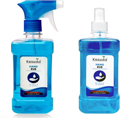 KESUDA 500ml advanced alcohol base hand sanitizer spray with mist spray(500ml+500ml) Hand Rub Bottle(2 x 0.5 L)