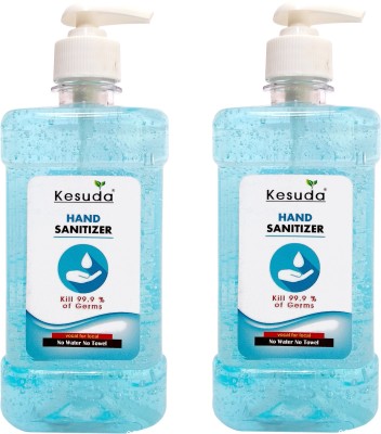 KESUDA advanced alcohol base hand sanitizer gel pump(500ml+500ml) Hand Rub Pump Dispenser(2 x 0.5 L)