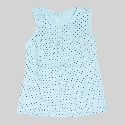 BabiesHeart Indi Baby Girls Midi/Knee Length Casual Dress(Light Blue, Sleeveless)