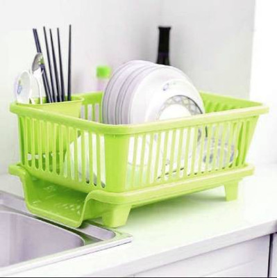 Anirdesh Dish Drying Rack, Spoon, Knife and Fork Holder Cup & Front Water Outlet Tray Plastic Kitchenware 3-in 1 Set (Green) | Decorasia Non Chemical spoon set for kitchen lovers Brown yellowish Kitchen Tool Set Wooden Dessert Spoon, Serving Spoon, Salad Spoon, Soup Spoon, Table Spoon Set(Pack of 7)