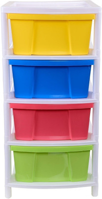AMAZE ACTIONWARE 4 Layer Multipurpose ( Standard Size ) Plastic Free Standing Chest of Drawers(Finish Color - Multicolor, DIY(Do-It-Yourself))