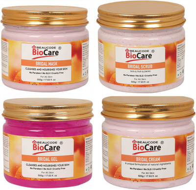 BEAUCODE BioCare Bridal Scrub & Gel & Mask & Cream Face And Body -Pack of-500x4(4 Items in the set)