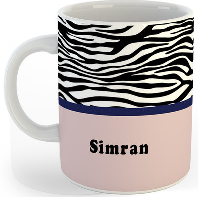 P89M Gift 'Simran' Name Coffe Ceramic/Coffe (330 ml) Ceramic Coffee Mug(330 ml)