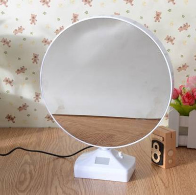 GIFTMART Glass Photo Frame (White, 1 Photo(s)) Magic Mirror Pack of 1 Decorative Mirror(Round)