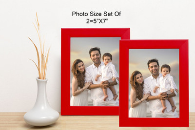 KDM Home Decor Wood Table Photo Frame(Red, 2 Photo(s), 6x8 Inch)