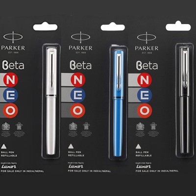 PARKER Beta Neo Ball Pen(Pack of 3, Ink Color - Blue)