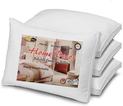 Decor COMFORT FIBRE PILLOW PACK OF4 Microfibre Solid Sleeping Pillow Pack of 4(Multicolor, White)