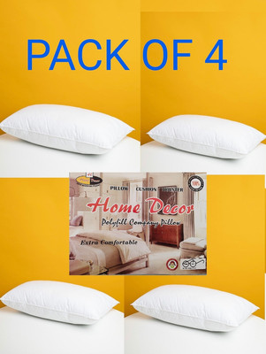 Decor LUXURY SOFT FIBRE PILLOW PACK OF 4 Polyester Fibre Nature Sleeping Pillow Pack of 4(White)