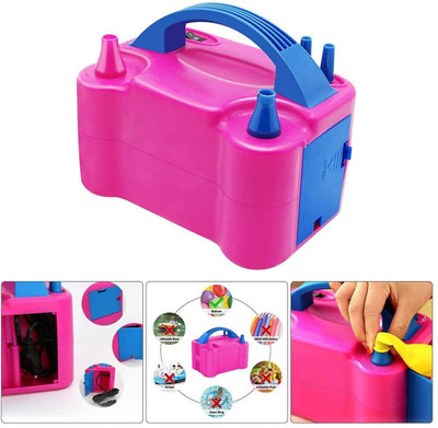 SEAVOKES Two Nozzles High Power Electric Balloon Inflator Air Pump Balloon Pump(Multicolor)
