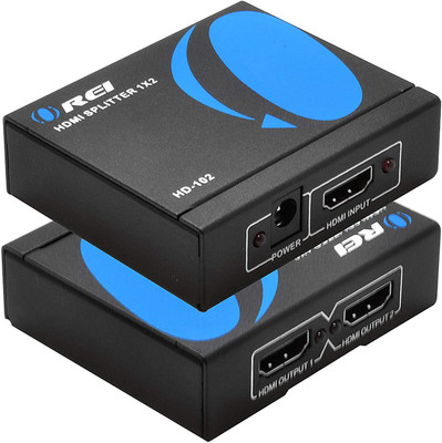 OREI HD-102 1 X 2 4K HDMI Splitter, 1 in 2 Out Media Streaming Device(Black)