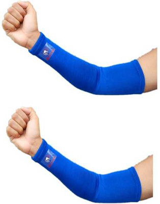 Glitter Cotton Arm Sleeve For Men & Women(Free, Blue)