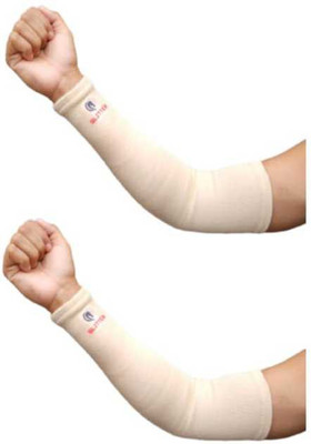 Glitter Cotton Arm Sleeve For Men & Women(Free, Beige)