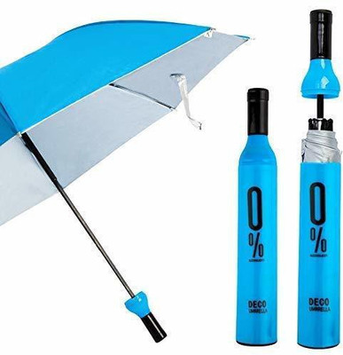 VSDHANDA Windproof Double Layer Umbrella with Bottle Cover for UV Protection & Rain Umbrella(Multicolor)