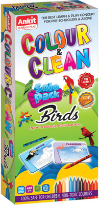 Ankit Colour & Clean Solo Pack Birds Art and Craft Kit For Kids| Craft Activity Kit|Best Gift for Kids