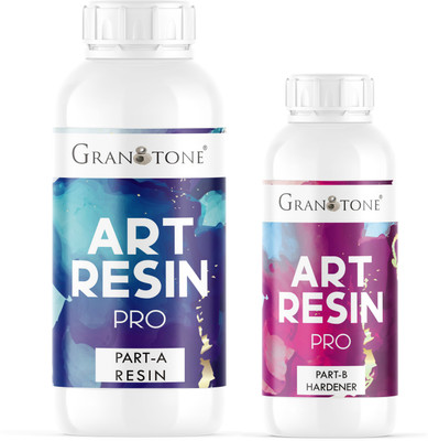 Granotone Crystal Clear UV Resistant| Long- Lasting| Smooth Finish| All Surface |Easy to Use |Non-Toxic Epoxy Art Resin Formula (1.2 KG)
