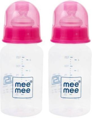 MeeMee PREMIUM BABY FEEDING BOTTLE PINK (125mlx2-250ml) - 125 ml(Pink, Clear)
