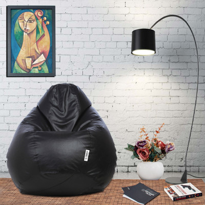 Flipkart SmartBuy XXL Tear Drop Bean Bag Cover  (Without Beans)(Black)