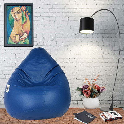 Flipkart SmartBuy XXL Tear Drop Bean Bag Cover  (Without Beans)(Blue)