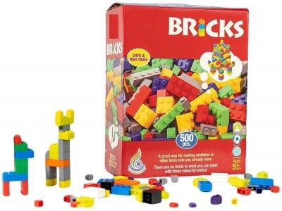 PEZYOX 500 Pieces Building Bricks, Bulk Blocks Toy, Big Pack of Basic Pieces(Multicolor)