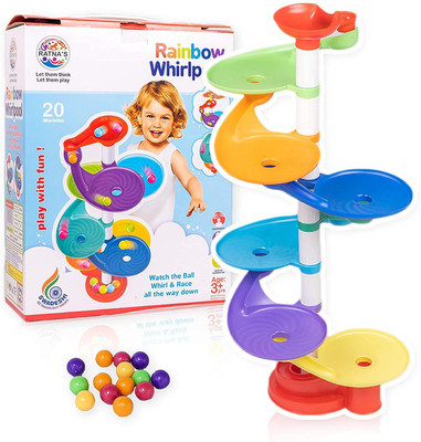 littlewish Rainbow Whirlpool 7 Layer Ball Drop and ROLL Swirling Tower for Baby and Toddler Development(Multicolor)
