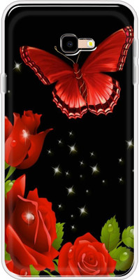 Hansviprint Back Cover for SAMSUNG GALAXY J4 PLUS(Black, Red, Grip Case, Silicon, Pack of: 1)