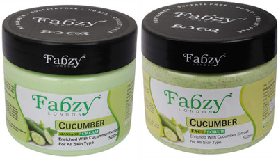 fabzy London Cucumber Scrub 500 ml + Cucumber Cream 500 ml ( Pack Of 2 x 500 ml )(2 Items in the set)